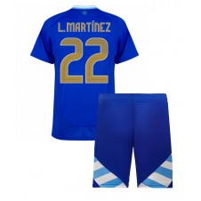 Argentina Lautaro Martinez #22 Bortedraktsett Barn Copa America 2024 Kortermet (+ korte bukser)